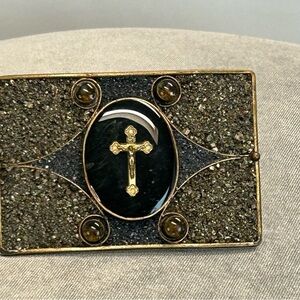 VSA Mosaic Milagros Cross Religious Belt Buckle Virgins Saints & Angels